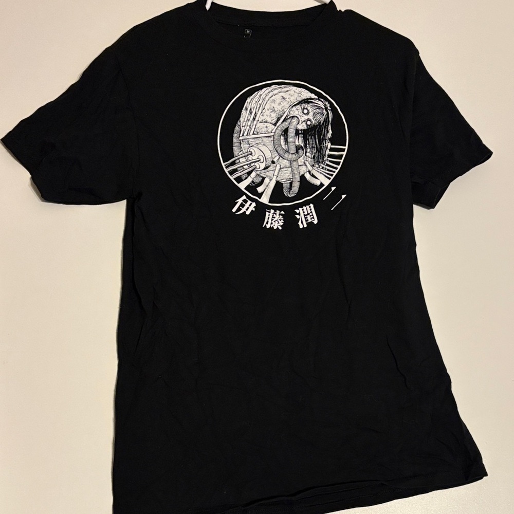 Junji Ito GYO Men's Black Graphic Tee with Unique Design